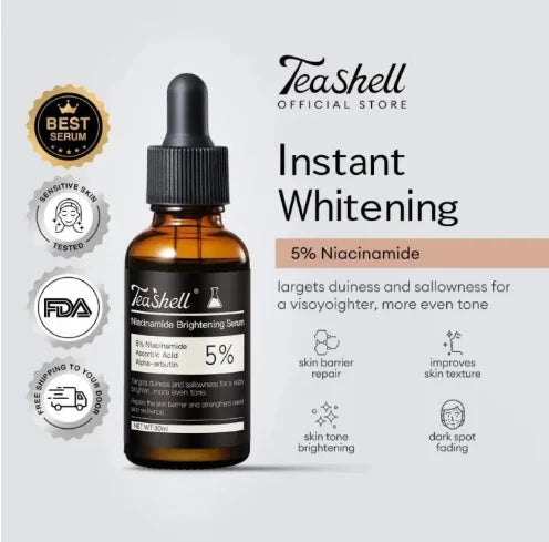 Teashell 5% Niacinamide Brightening Serum (30ml) – Glass Skin Radiance Formula