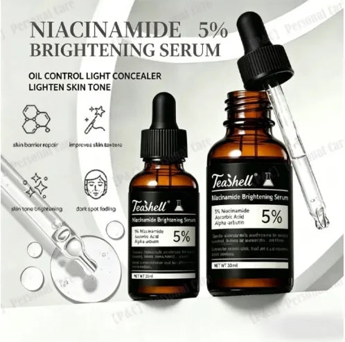 Teashell 5% Niacinamide Brightening Serum (30ml) – Glass Skin Radiance Formula